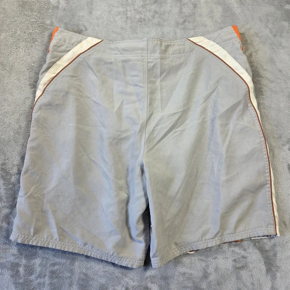 No Boundaries Mens Board Shorts Silver Orange Brown Colorblock 38 Y2k Skater